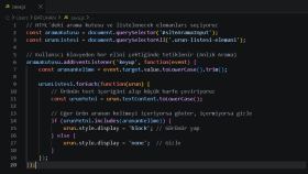 Java Script ile Sayfa Yenilemeden Anlık Ürün Filtreleme