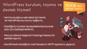 WordPress kurulum, taşıma ve destek hizmeti veririm