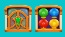Casual Puzzle Game Icon – 3D Stylized
