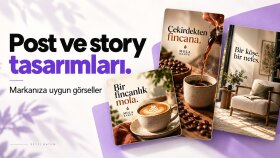 markanıza uygun sosyal medya post ve story tasarlarım