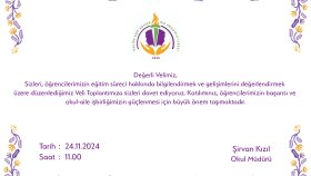 Okul Veli Toplantısı Basit Davetiye