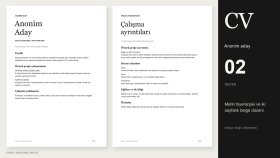 Anonim aday için iki sayfalık editoryal CV