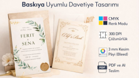 baskıya uygun şık ve modern davetiye tasarımı hazırlıyorum