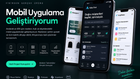 mobil uygulama, backend ve admin paneli geliştiririm