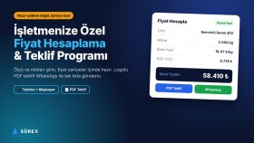 işletmenize özel fiyat hesaplama ve teklif programı yaparım