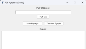 PDF İçerik Ayrıştırıcı ve Tablo Çözücü (Demo)