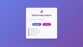 🚀 TikTok Video/Ses İndirici | Şık Arayüz + API Entegrasyonu