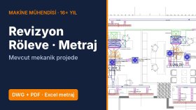 AutoCAD mekanik proje revizyonu, röleve ve metraj yaparım