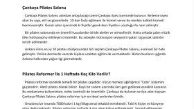 Pilates alanı ile ilgili isteğe göre blog yazısı