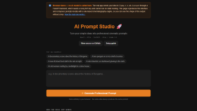 AI Prompt Studio — fikirden profesyonel görsel promptu