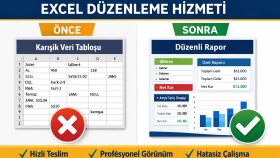 Excel veri girişi ve tablo düzenleme yaparım