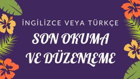 İngilizce veya Türkçe Metin Düzenleme ve Son Okuma