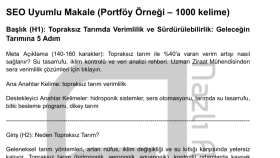 Topraksız Tarımda Verimlilik ve Sürdürülebilirlik