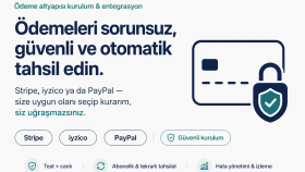Stripe, iyzico ve PayPal ödeme entegrasyonu yaparım