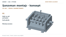 AutoCAD 2D teknik çizim ve SolidWorks 3D modelleme yaparım