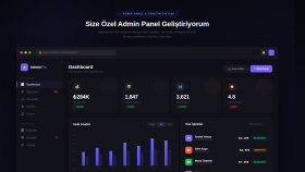 özel admin panel ve yönetim sistemi yapıyorum
