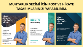 Muhtarlık seçimi post ve hikaye tasarımı.
