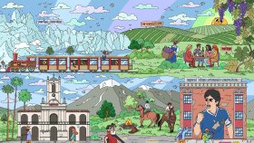 "100 cats lost in world" Game illustrations