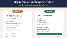 word belgesi düzenleme, biçimlendirme ve format yaparım