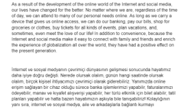 Örnek İngilizce Çeviri 