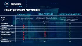 E-Ticaret için web sitesi paket tercihleri