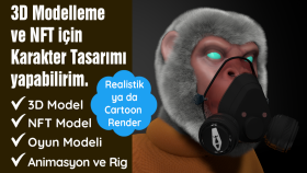 3D modelleme ve NFT için karakter tasarımı yapabilirim