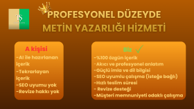 profesyonel seviyede metin yazarlığı yapabilirim