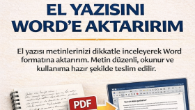 el yazılarınızı düzenli ve hatasız biçimde Word’e çeviririm