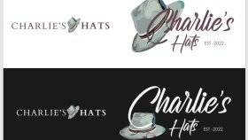 Charlie's Hats vektör çizim logo tasarımı
