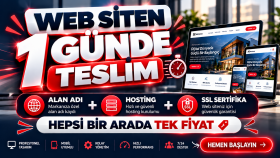 1 günde anahtar teslim web sitesi yaparım