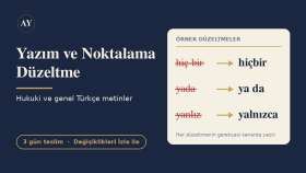Türkçe metinlerinizin yazım ve anlatım hatalarını düzeltirim