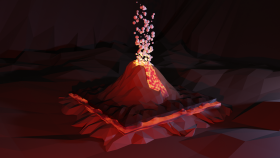 Low poly volkan animasyonu
