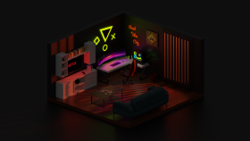 3D Izometrik Oda 