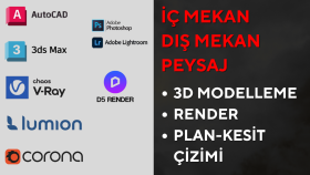 3D mekan modelleme ve renderlarınızı yapabilirim