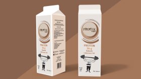 PROTEK - Protein sütü ambalaj tasarımı + (karakter ve logo)
