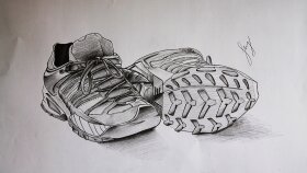 Spor Ayakkabı Karakalem