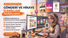 instagram için gönderi ve hikaye içerikleri hazırlarım