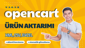 opencart ürün aktarımı (Xml,Csv,Excel) entegrasyon yaparım