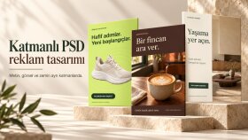 Katmanlı PSD: perakende, kafe ve iç mekân kampanyaları