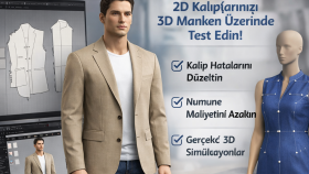 giysi kalıplarını 3D manken üzerine giydirip hazırlıyorum