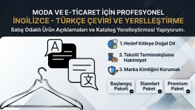 moda ve e-ticaret markaları için çeviri yapıyorum