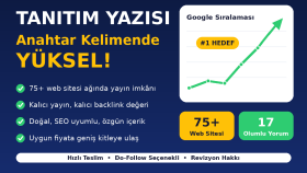 75 web sitesinde tanıtım yazısı hizmeti veriyorum