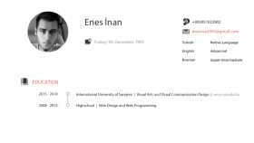 Enes İnan CV İnfografik Tasarımı