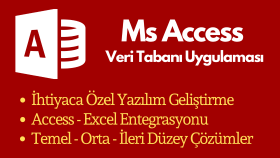 talebe özel her düzeyde Access tabanlı yazılım geliştiririm