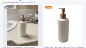 Kozmetik şişe: banyo tezgâhından beyaz zemine