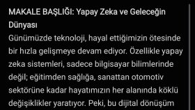 Makale Çalışması: Teknoloji ve Günlük Yaşam"