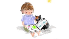 Boy and cat