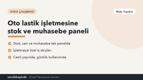 Oto lastik işletmesine stok ve muhasebe paneli