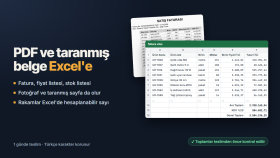 PDF ve taranmış belgelerinizi Excel'e dönüştürebilirim