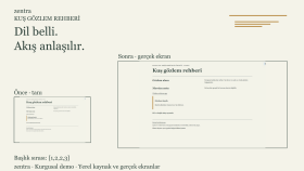 Kuş rehberinde anlaşılır başlık akışı